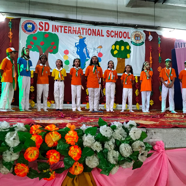 Young students engaged in a creative activity